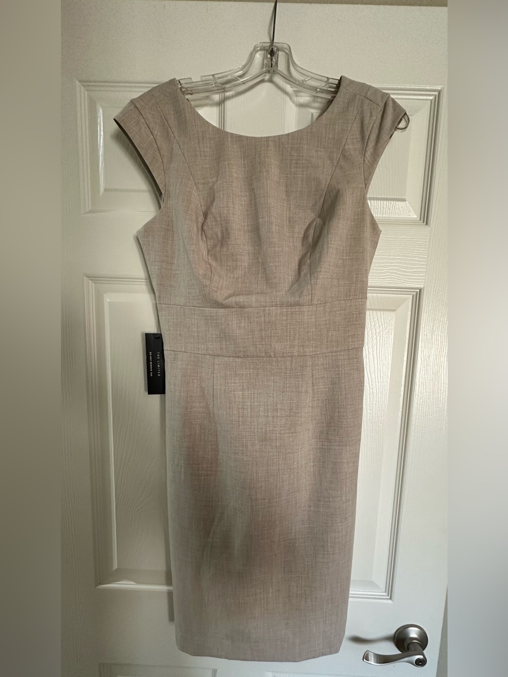 The Limited Neutral Sheath Midi Dress in Light Taupe NWT